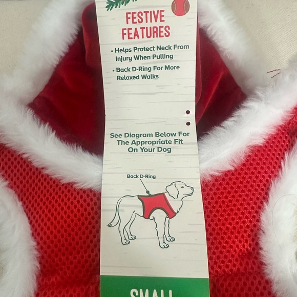 Santa Dog Harness Coat – Size Small Christmas Outfit with Hood - Picture 7 of 10
